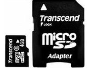 Carte MicroSD Transcend 4 Go avec adaptateur Classe 10