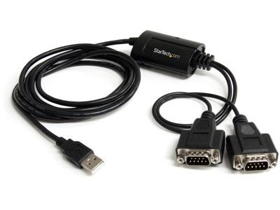 Adaptador USB a serie Startech.Com - 2 puertos - Retención de puerto COM -