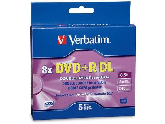 Dvd+R D-Layer 8.5Gb8X Branded Jc 5Pk
