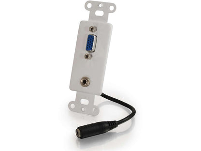 Plaque murale traversante C2G VGA et audio 3,5 mm - Montage VGA et auxiliaire