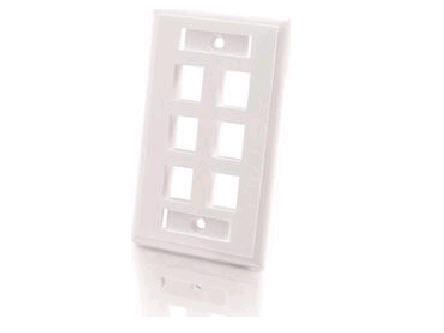 C2G 6-Port Keystone Wallplate Wht