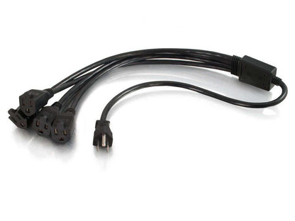 C2G 18In 1-To-4 Power Cord Splitter - 16 Awg - Nema 5-15 To Nema 5