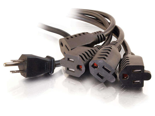 C2G 18In 1-To-4 Power Cord Splitter - 16 Awg - Nema 5-15 To Nema 5