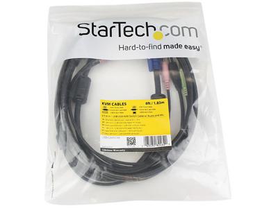 Cable conmutador KVM USB VGA 4 en 1 de 1,8 m con audio y M