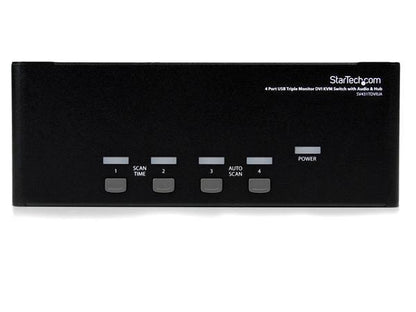 Startech.Com 4 Port Triple Monitor Dvi Usb Kvm Switch With Audio &