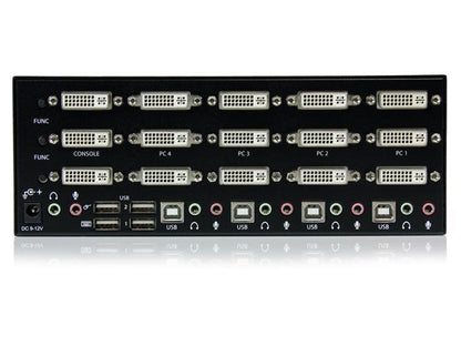 Startech.Com 4 Port Triple Monitor Dvi Usb Kvm Switch With Audio &