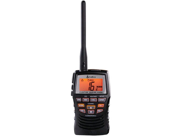Cobra Hand Held Vhf Radio, 3 Watt, Floats, Black Bilingual