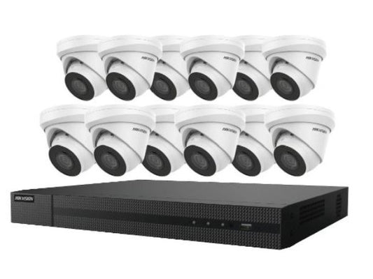 Enregistreur vidéo numérique Hikvision ColorVu Turret IPC1X 12 x 4 Mpx 16 canaux 4K PoE