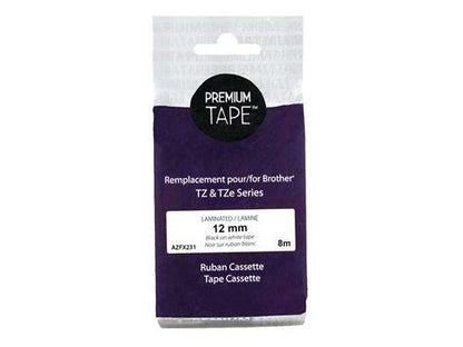 Brother Tze-Fx231 Flexible Premium Tape Black / White 12Mm