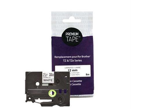 Ruban flexible premium Brother Tze-Fx231, noir/blanc, 12 mm