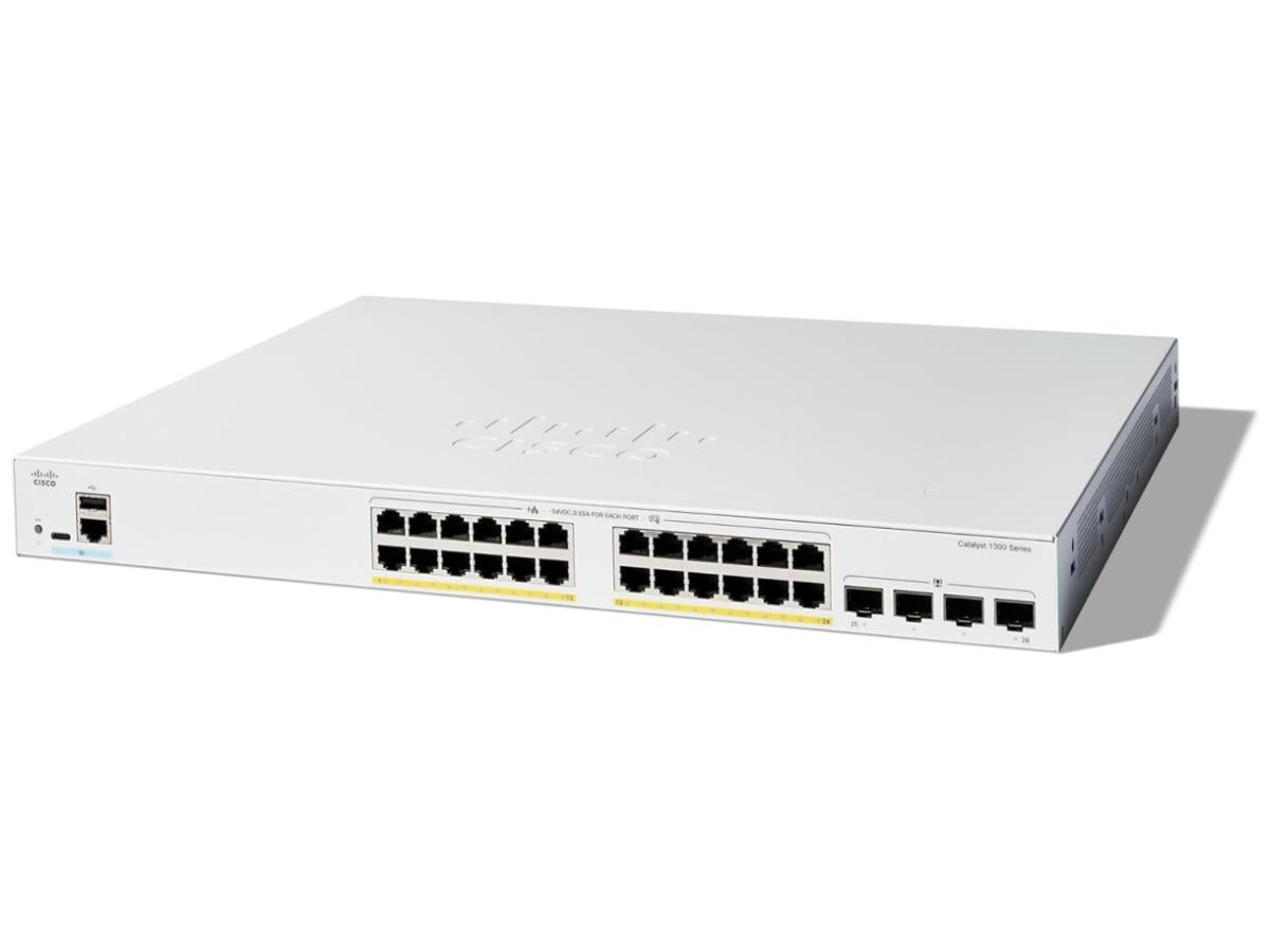 Catalyst 1300 24-Port Ge, Full Poe, 4X1G Sfp