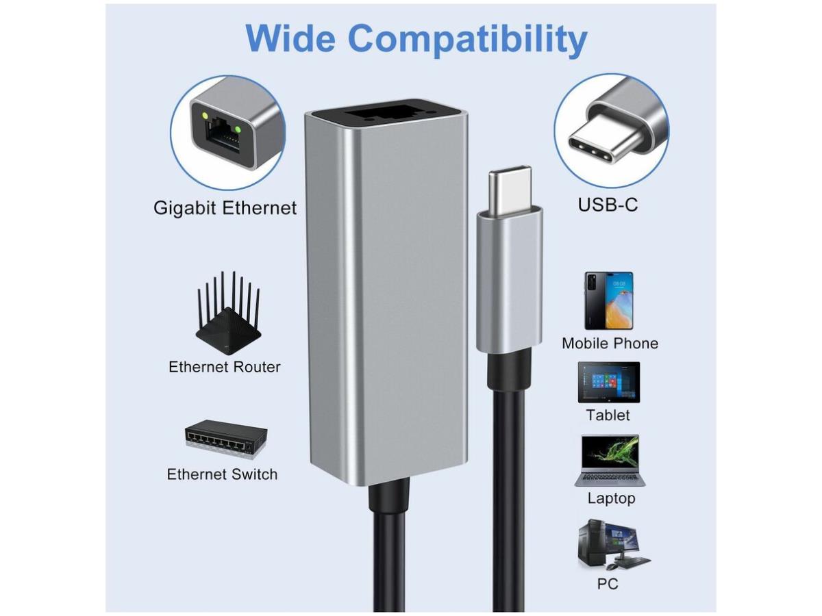 Adesso Usb-C To Ethernet Network Adapter (Taa Compliant)
