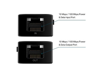 Extension PoE Fast Ethernet TP-Link, port 1, entrée PoE RJ45 10/100 Mbps