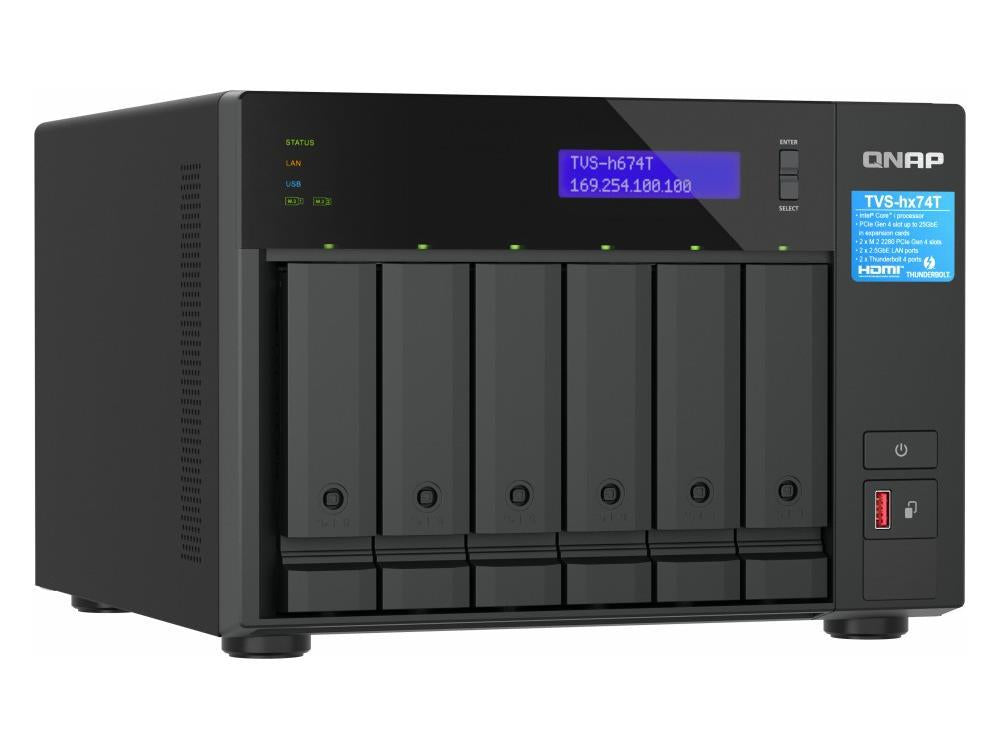NAS QNAP Thunderbolt 4 de 6 bahías de ultraalta velocidad. Intel Core i5 de 6 núcleos.