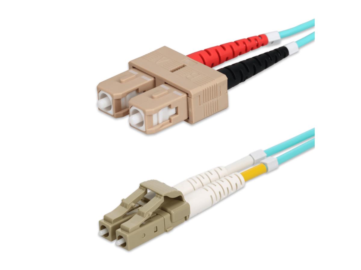 Add-On Addon 1M Sc (Male) To Lc (Male) Om4 Straight Aqua Duplex Fi