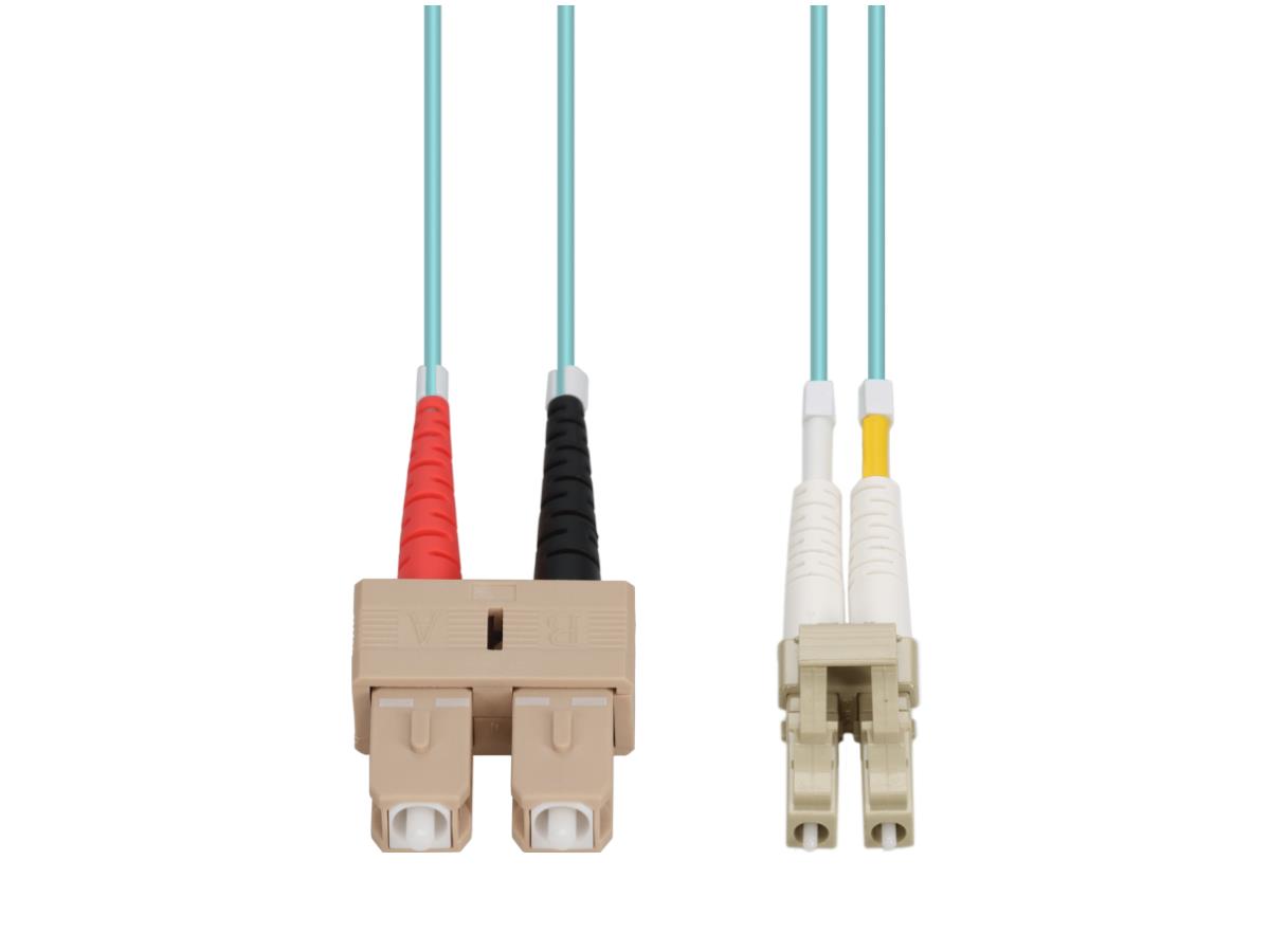 Add-On Addon 1M Sc (Male) To Lc (Male) Om4 Straight Aqua Duplex Fi