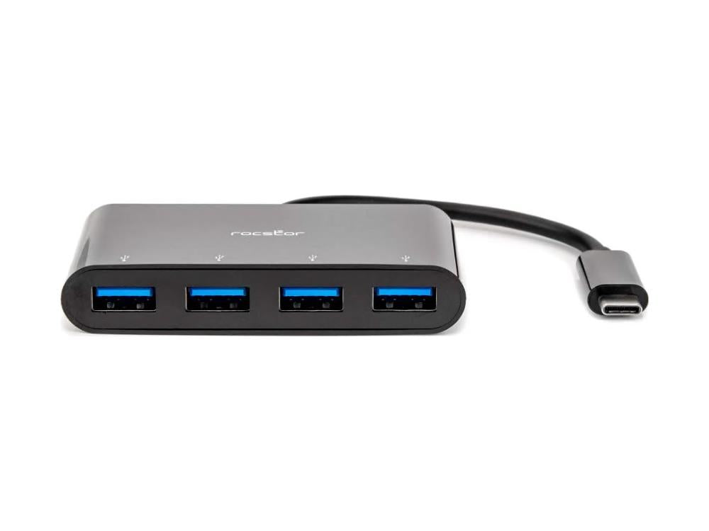 Rocstor Premium Portable 4 Port Hub - Usb-C To 4X Usb-A Slim Hub -