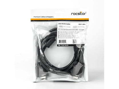Câble d'écran Svga/Vga haute résolution Rocstor Premium - VGA 1,8 m