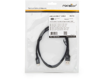 Cable USB-C a USB-A Rocstor Premium (90 cm) - Macho/Macho - Tipo USB