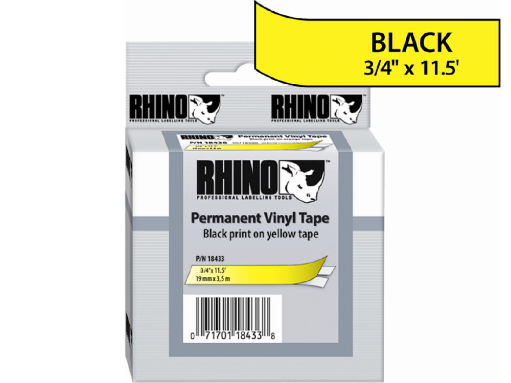 Newell-Dymo Rhino Lbl Vinyle 3/4 Jaune