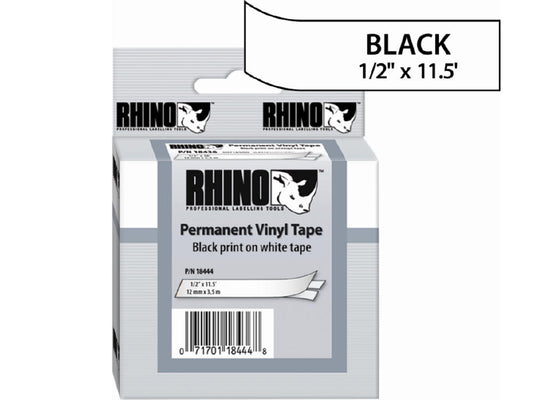 Newell-Dymo Rhino 1/2 Vinyle Lbl 12 mm Blanc