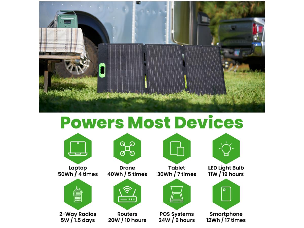 Estación de energía portátil de estado sólido de 330 W + panel solar de 100 vatios