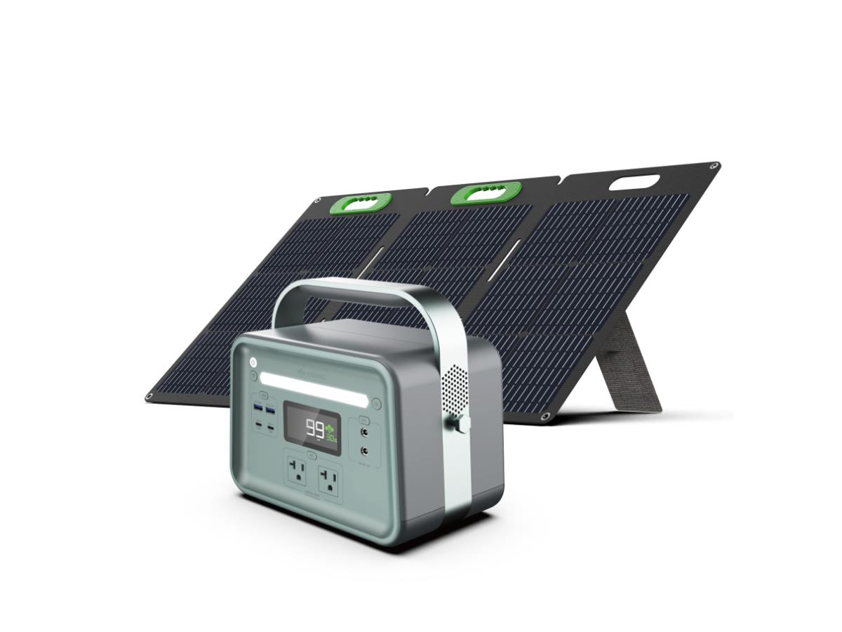 Estación de energía portátil de estado sólido de 330 W + panel solar de 100 vatios