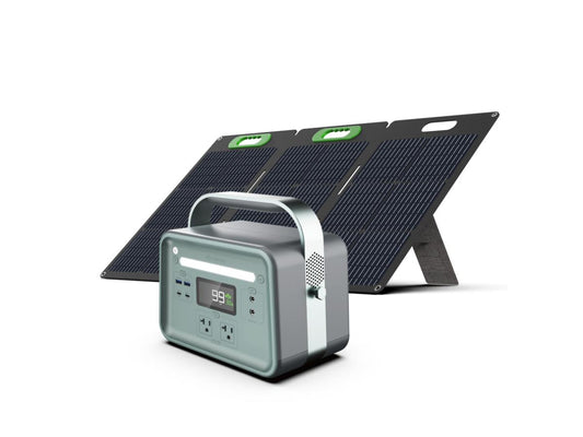 Estación de energía portátil de estado sólido de 330 W + panel solar de 100 vatios