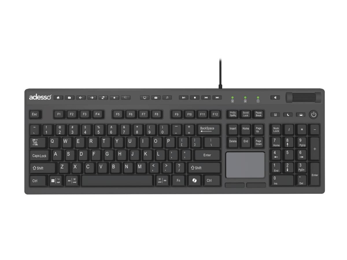 Clavier de bureau USB Adesso avec pavé tactile