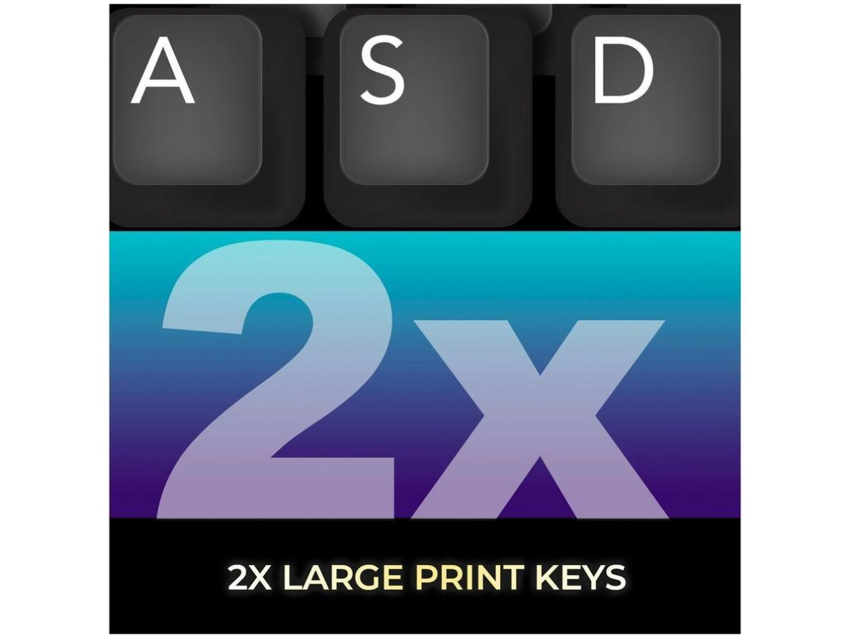 Clavier mécanique de bureau Adesso Multi Os 2X à gros caractères