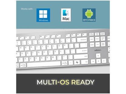 Clavier de bureau Adesso Multi-Os à ciseaux (blanc)