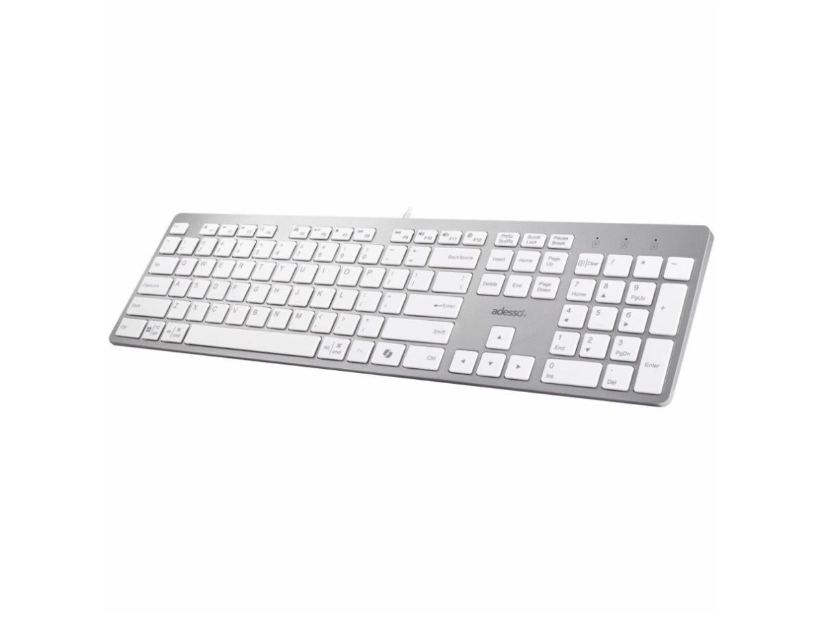Clavier de bureau Adesso Multi-Os à ciseaux (blanc)