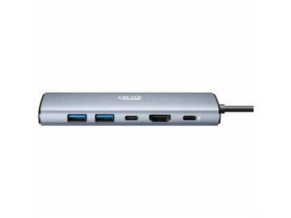 Adesso 6-In-1 Docking Station, Usb C To Hdmi, Pd, Rj45, 2 Usb A, Usb C