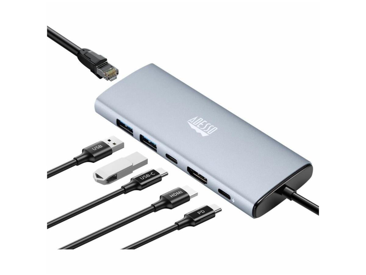 Adesso 6-In-1 Docking Station, Usb C To Hdmi, Pd, Rj45, 2 Usb A, Usb C