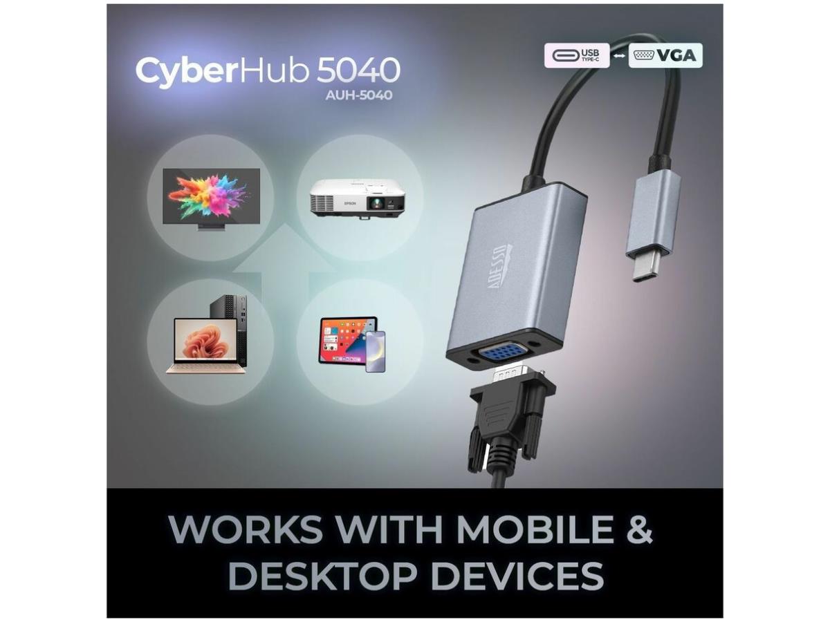 Adesso Usb C To Vga Adapter @1080P/60Hz (AUH-5040)