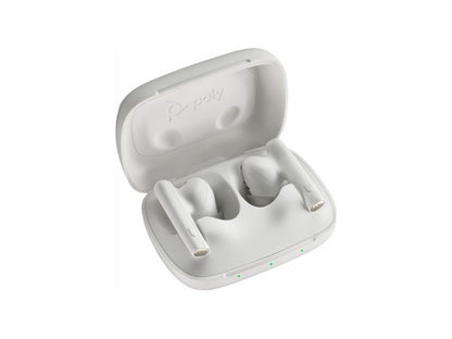 Audífonos HP Poly Voyager Free 60 Uc color arena blanca + adaptador USB-A BT700