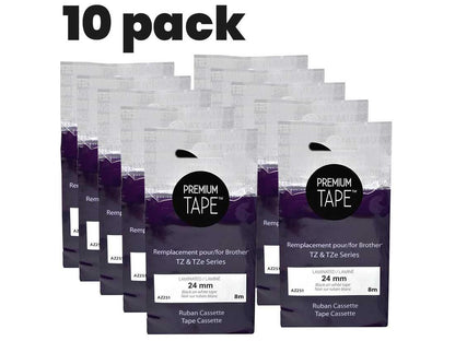 Cartouche d'encre Nu-Tone Brother Tze-251 noir/blanc 24 mm compatible