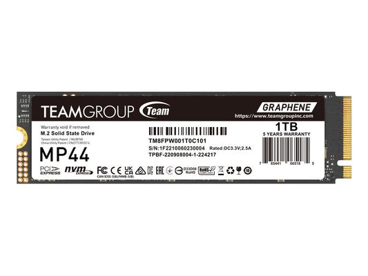 Team Group Team M.2-2280 Pci-E Gen4X4 Mp44 1Tb 3D Tlc Nand Nvme (D