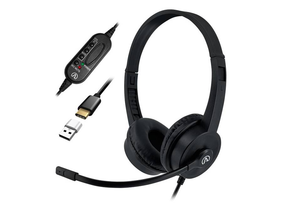 Andrea Ac-155 Usb On-Ear Stereo Computer Headset Features Noise Ca