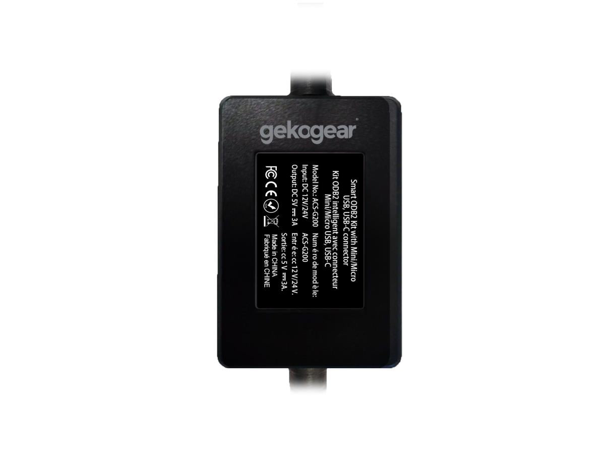 Mygekogear Gekogear Smart Obd2 Kit With Mini, Micro Usb, Usb-C , W