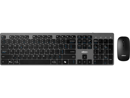 Clavier et souris de bureau sans fil Adesso Multi Os avec commutateur à ciseaux