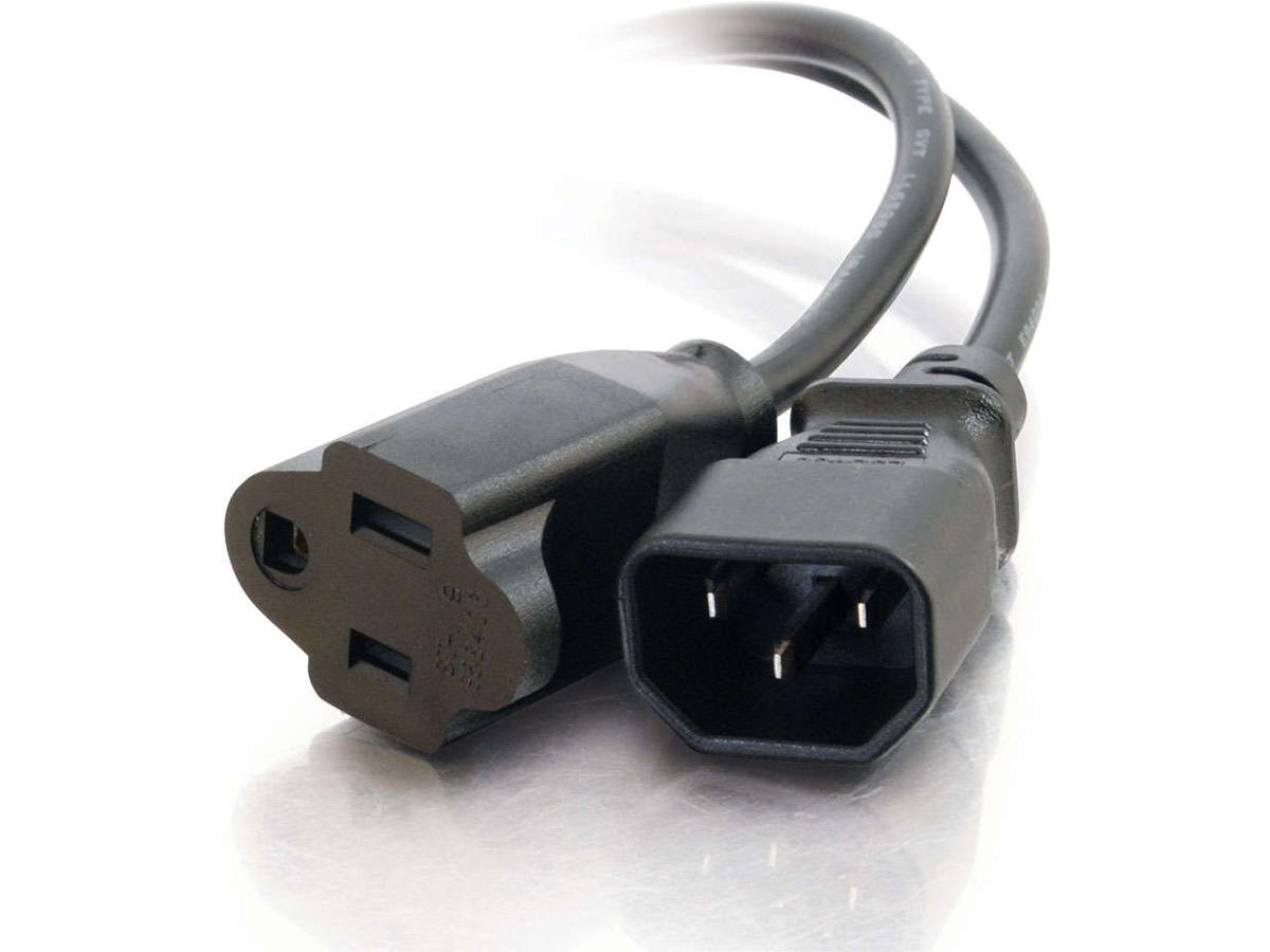 Cordon d'alimentation pour moniteur C2G 1 pi - 18 AWG - IEC320C14 vers Nema 5-15R - Po