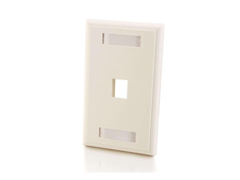C2G 1-Port Keystone Wallplate Wht