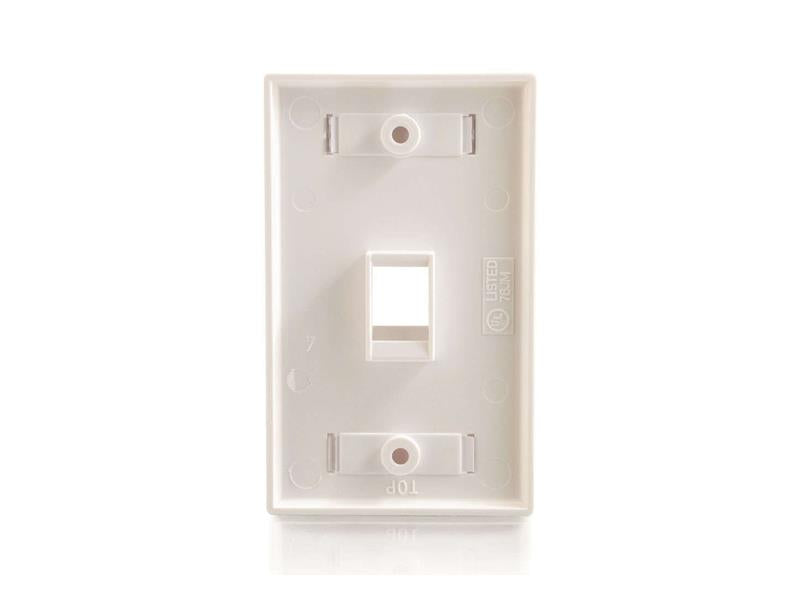 C2G 1-Port Keystone Wallplate Wht