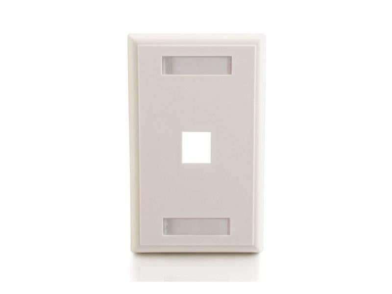 C2G 1-Port Keystone Wallplate Wht