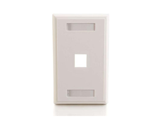 C2G 1-Port Keystone Wallplate Wht