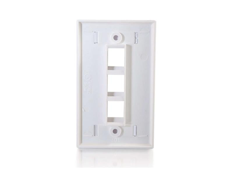 C2G 3-Port Keystone Wallplate Wht