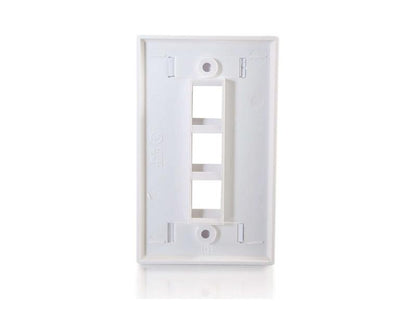 C2G 3-Port Keystone Wallplate Wht