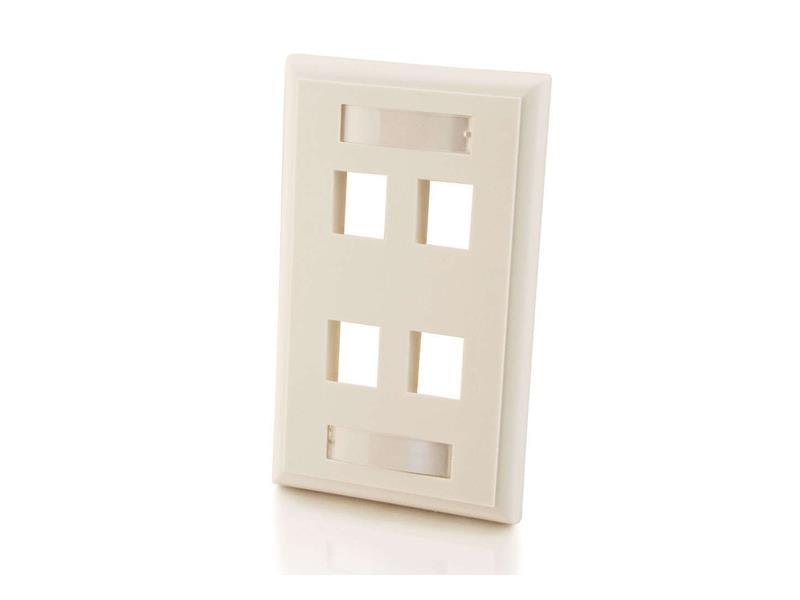 C2G 4-Port Keystone Wallplate Wht