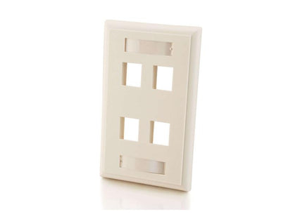 C2G 4-Port Keystone Wallplate Wht